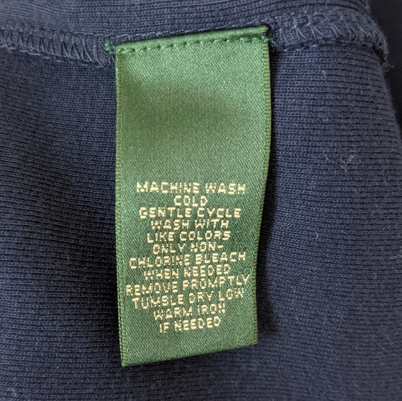 NWT Lauren by Ralph Lauren Navy Ruffled Blouse - Picture 7 of 11